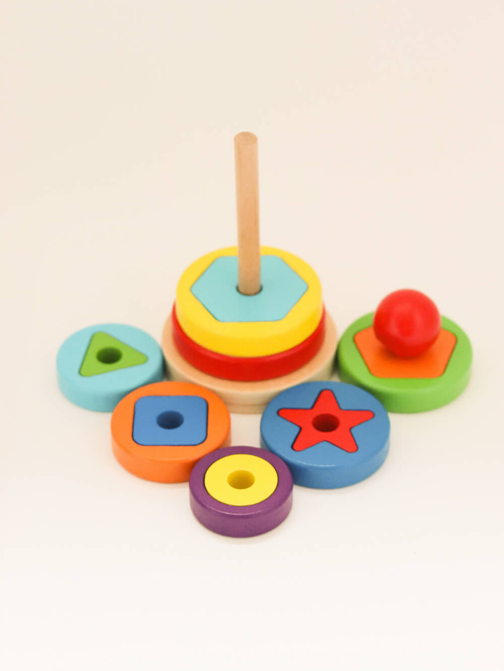 Torre de Madera de 8 Niveles - Juguete Montessori y Didáctico