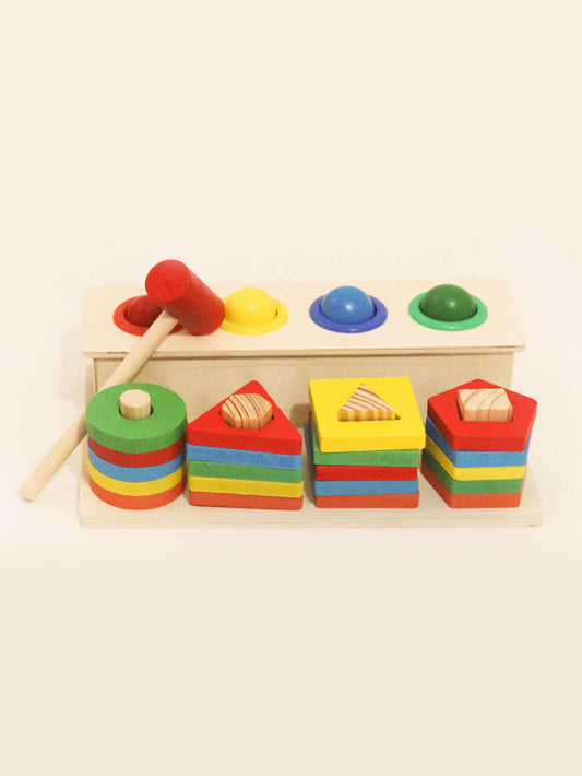 Juego de encajar figuras de madera montessori